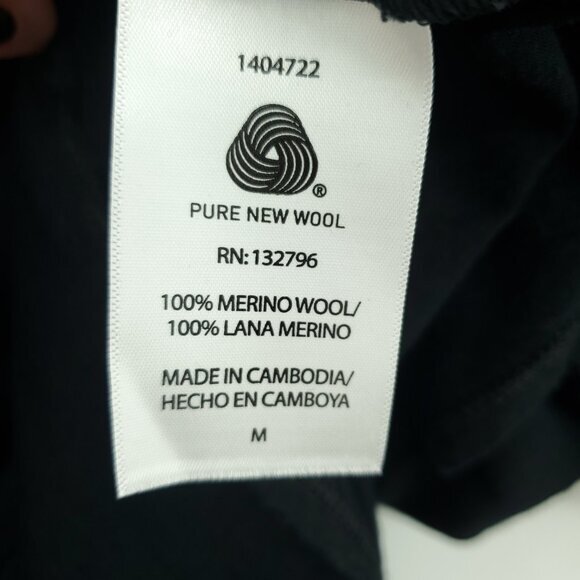 Seg'ments 100% Merino Wool Crew Neck Long Sleeve Base Layer Top M Black - Picture 13 of 14
